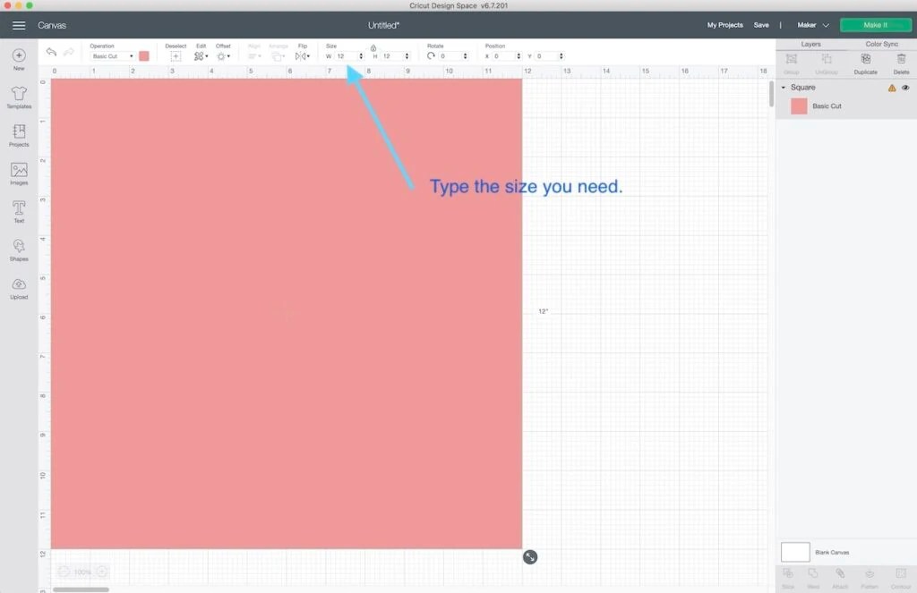 How to Set the Canvas Size in Cricut Design Space Semigloss Design