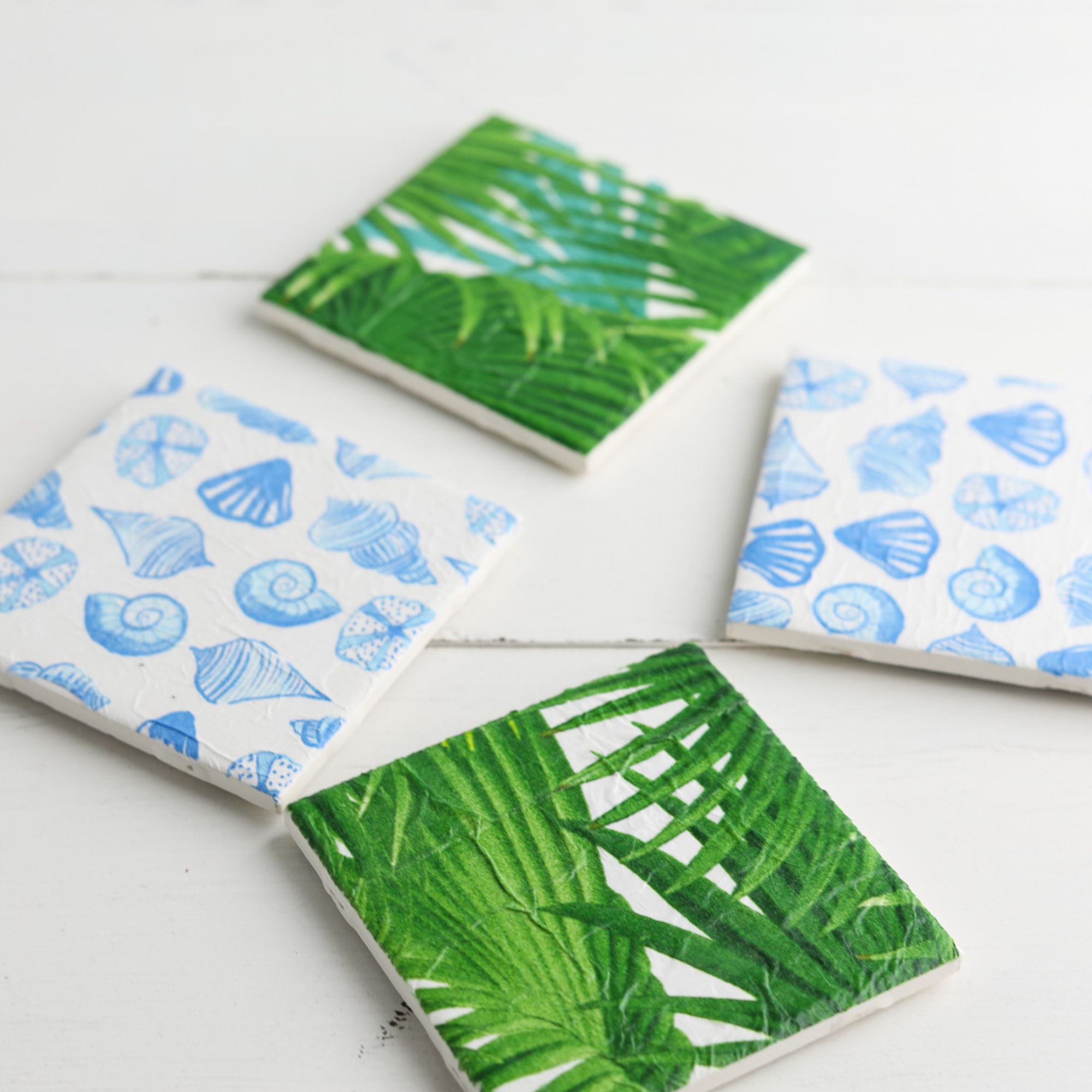 How to Decoupage Coasters with Napkins Semigloss Design