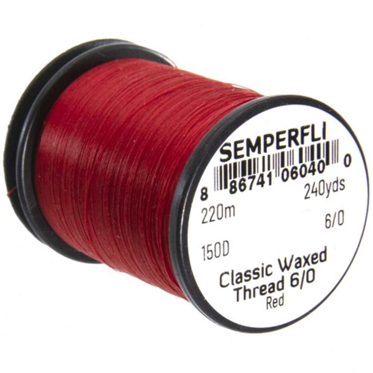 Classic Waxed Thread 6/0 240 Yards Red Semperfli Fly Tying US