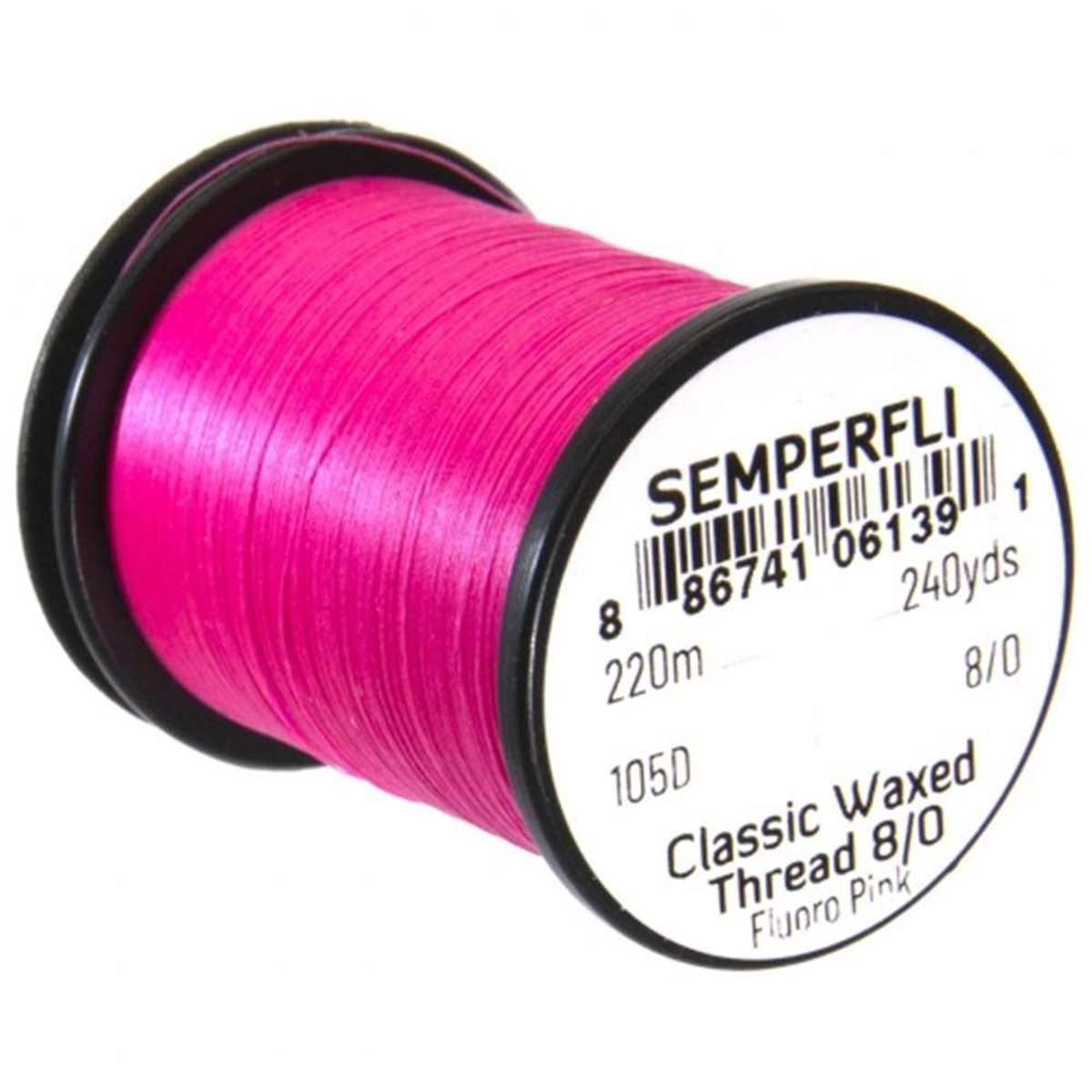 Classic Waxed Thread 8/0 240 Yards Fluoro Pink US Semperfli