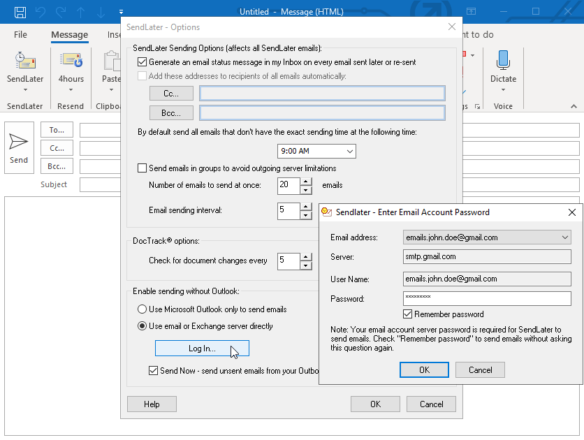 Schedule Outlook follow up using SendLater Free Outlook Addin