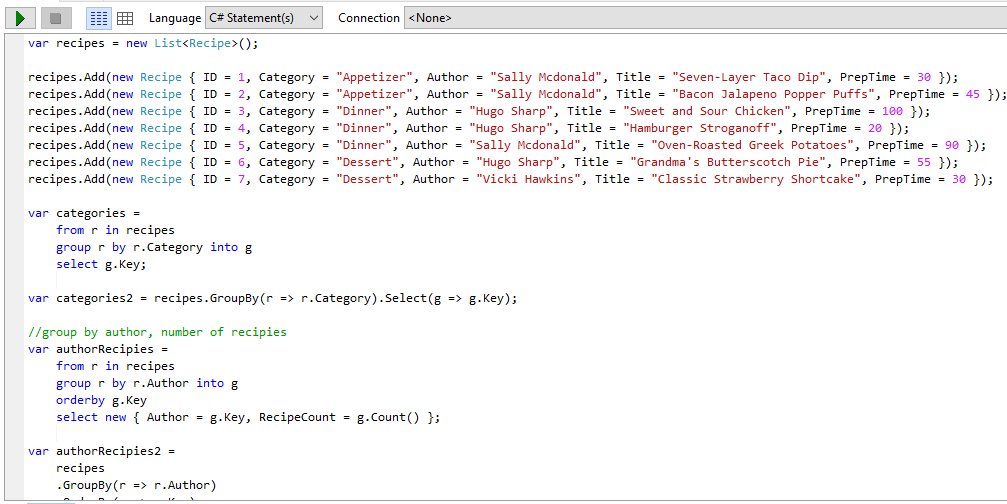 LINQ Group By Multiple Columns Sensible Dev