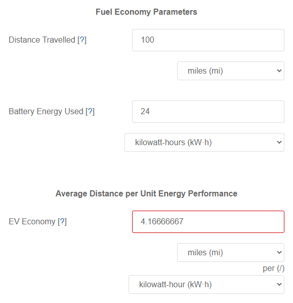 Distance Travelled & Battery Energy Used to Electric Vehicle Economy