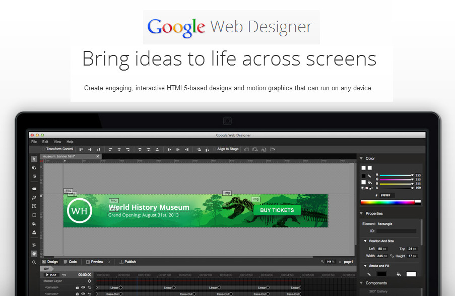 Google Web Designer Visual Tool to Build Interactive HTML5 Sites