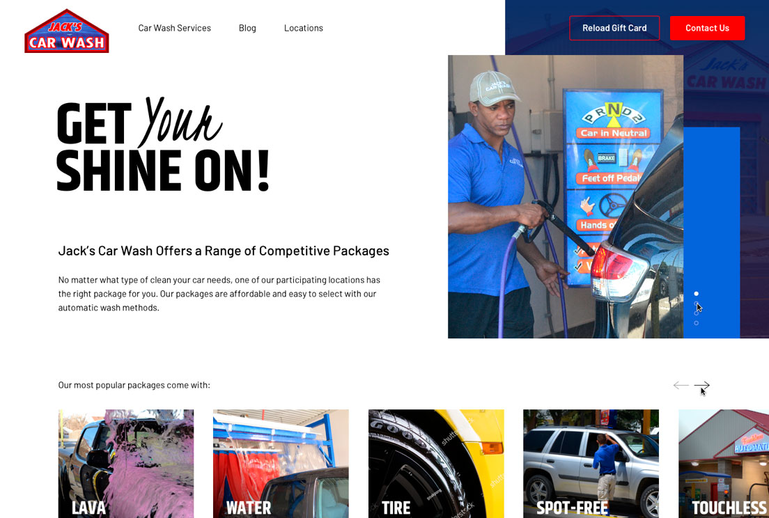 Dallas SEO Dogs  Design & Development Jack's Car Wash, TX Panhandle