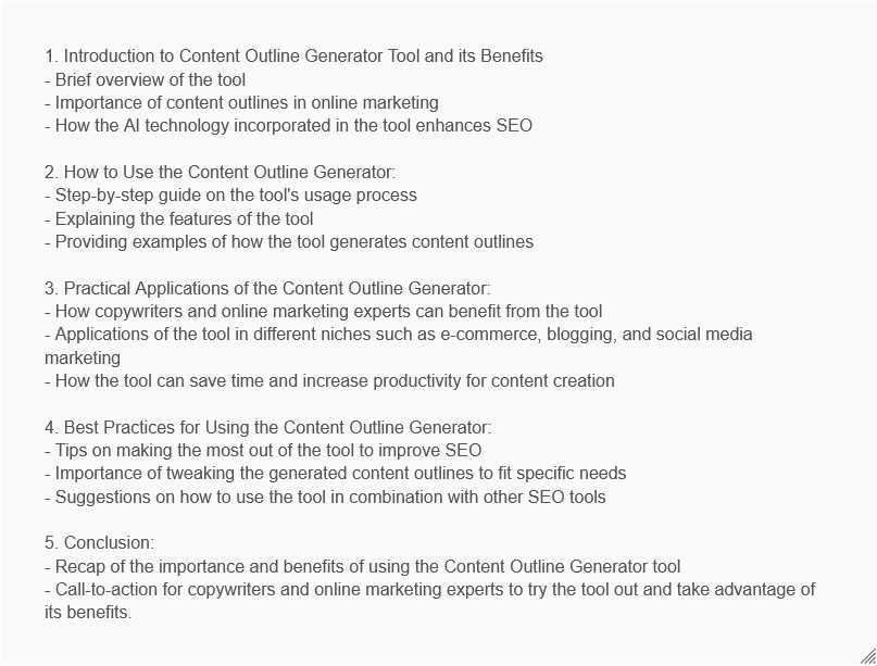 Content Outline Generator [Free tool]