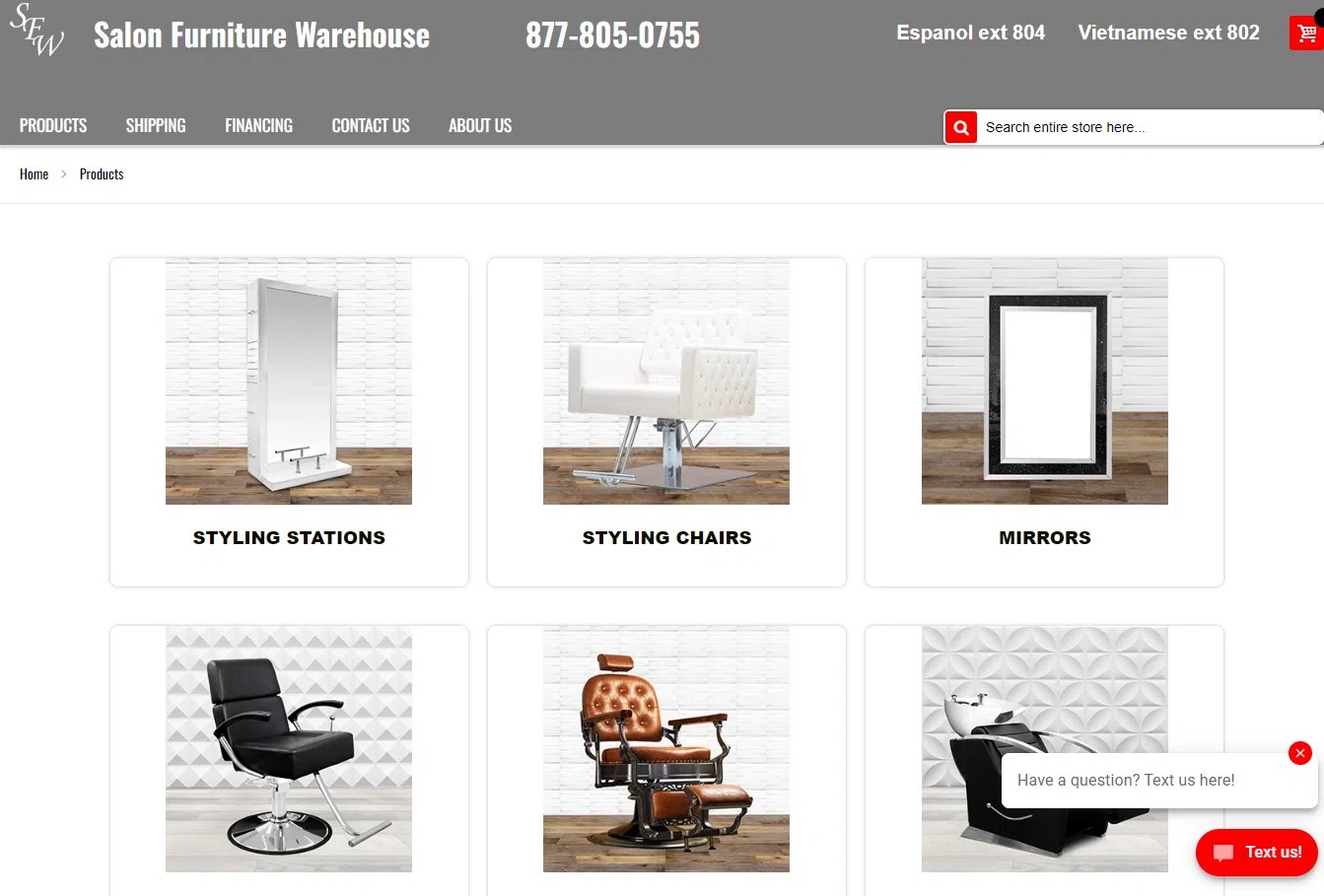Furniture Facebook Ads For Salon Furniture Warehouse