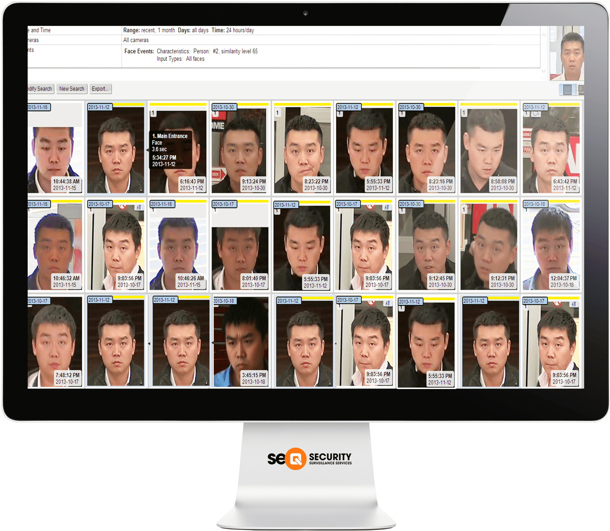 Facial Recognition SEQ security camera systems surveillance CCTV Toronto