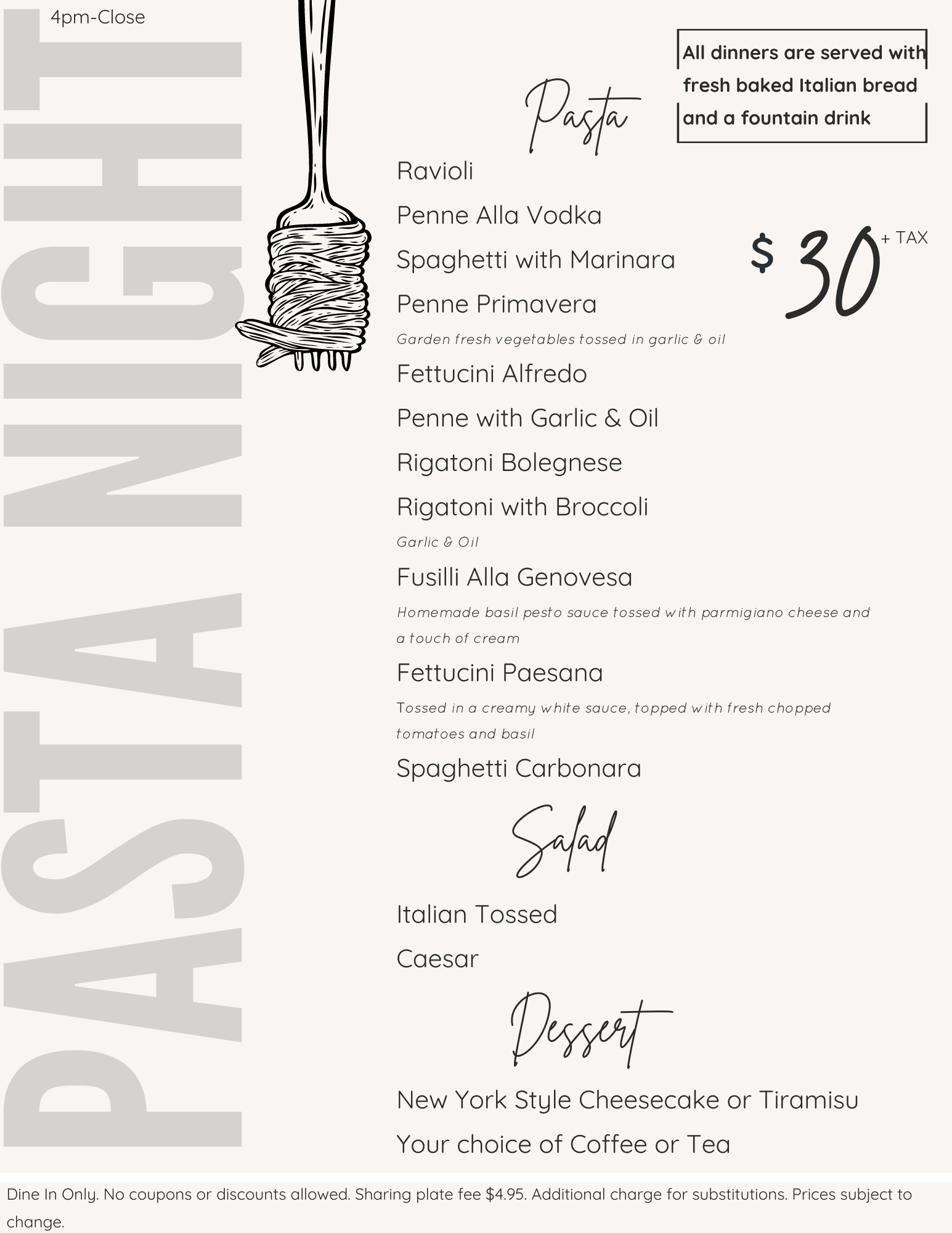 Specials Sergio's Pizza Kitchen Daytona Beach, FL