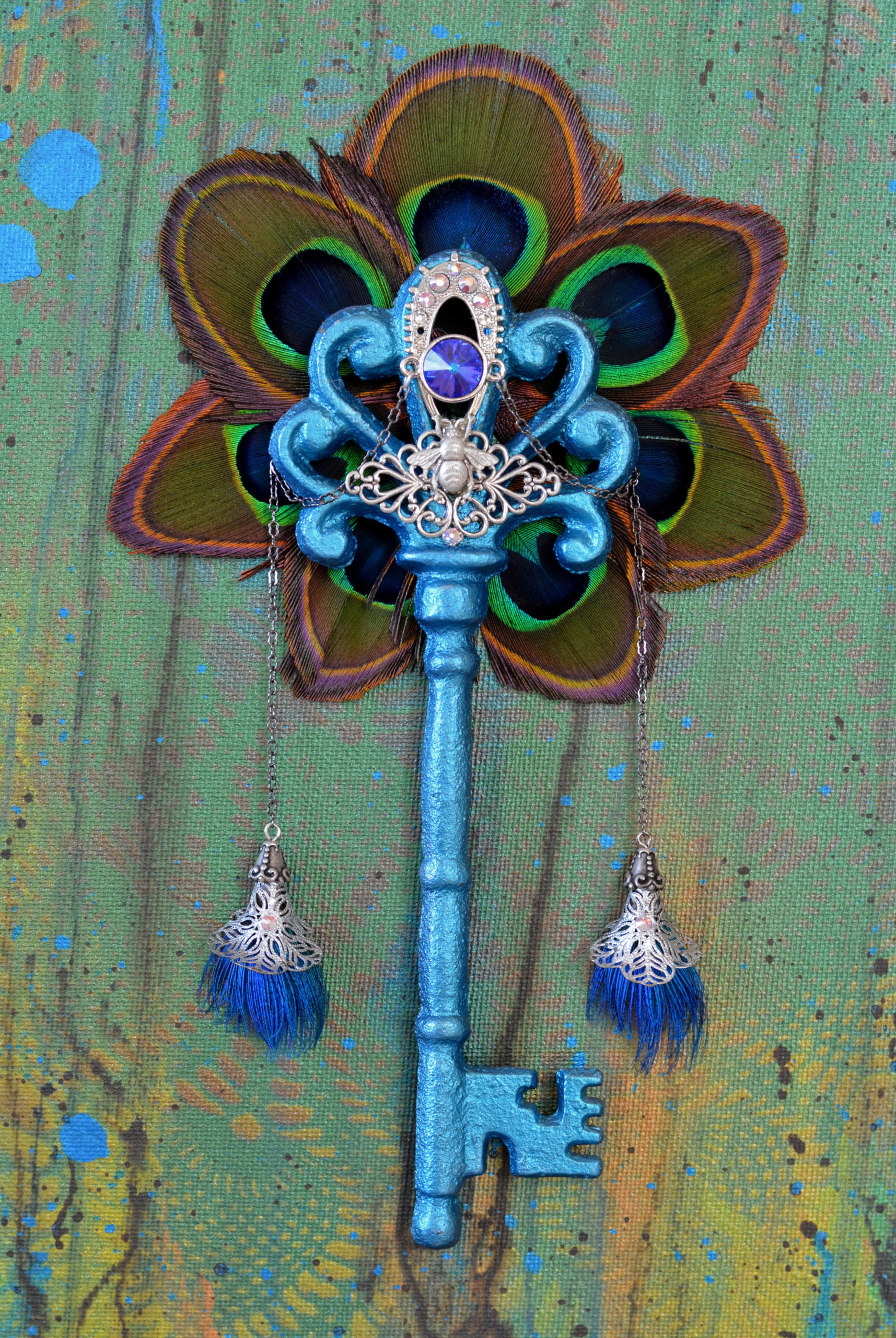 The Key of Beauty Original mixed media on canvas board 15 x 17