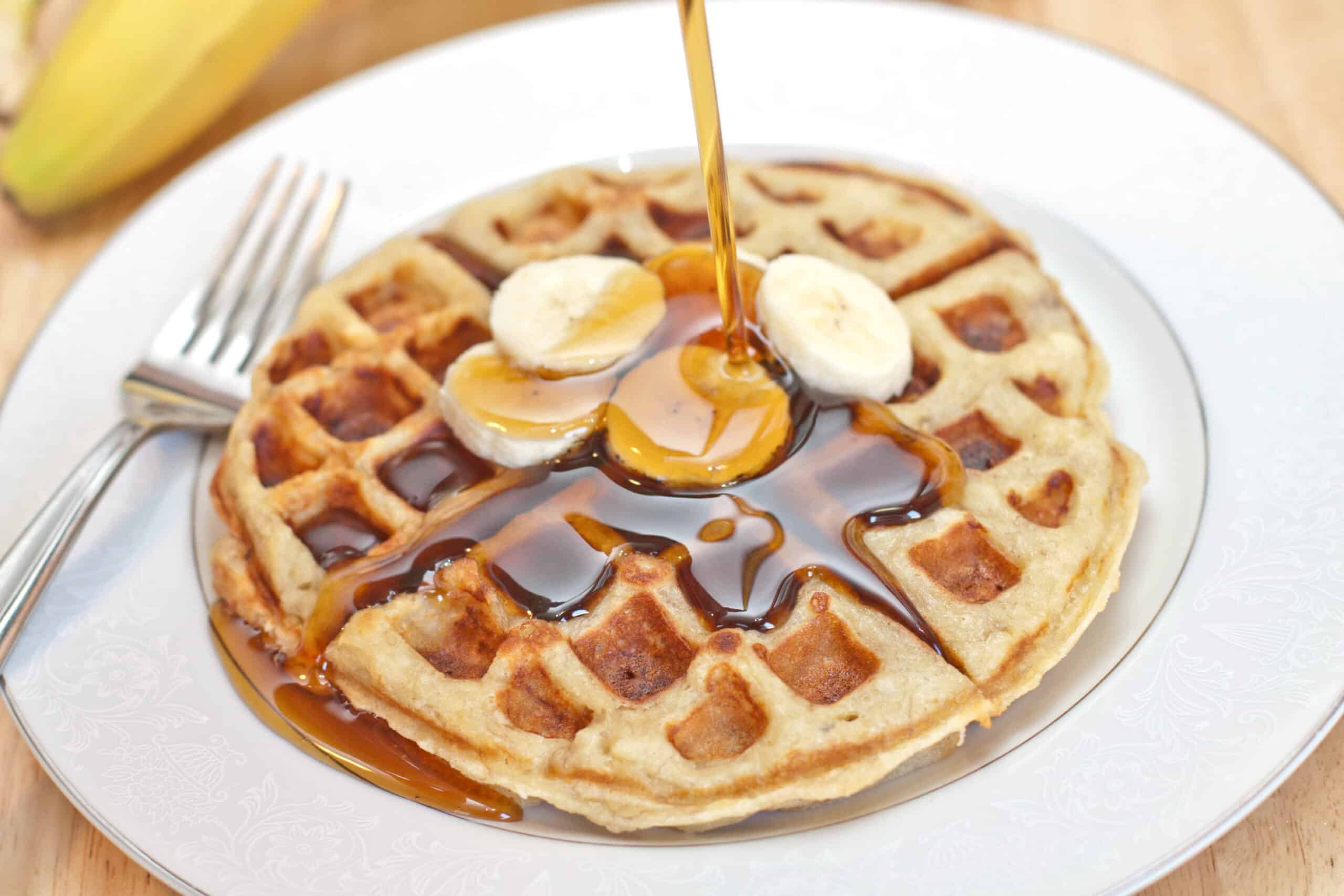 Homemade Banana Waffles Served From Scratch