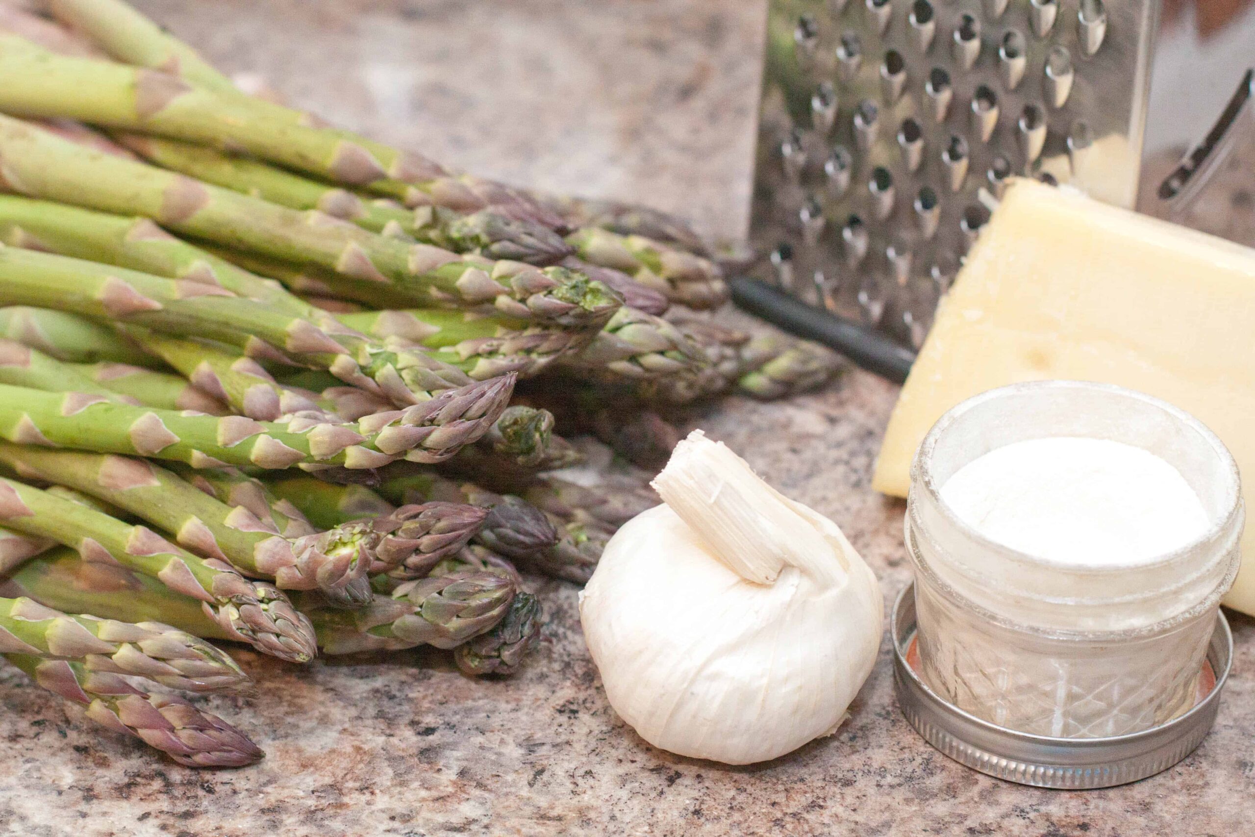 Garlic and Gruyere Roasted Asparagus Served From Scratch
