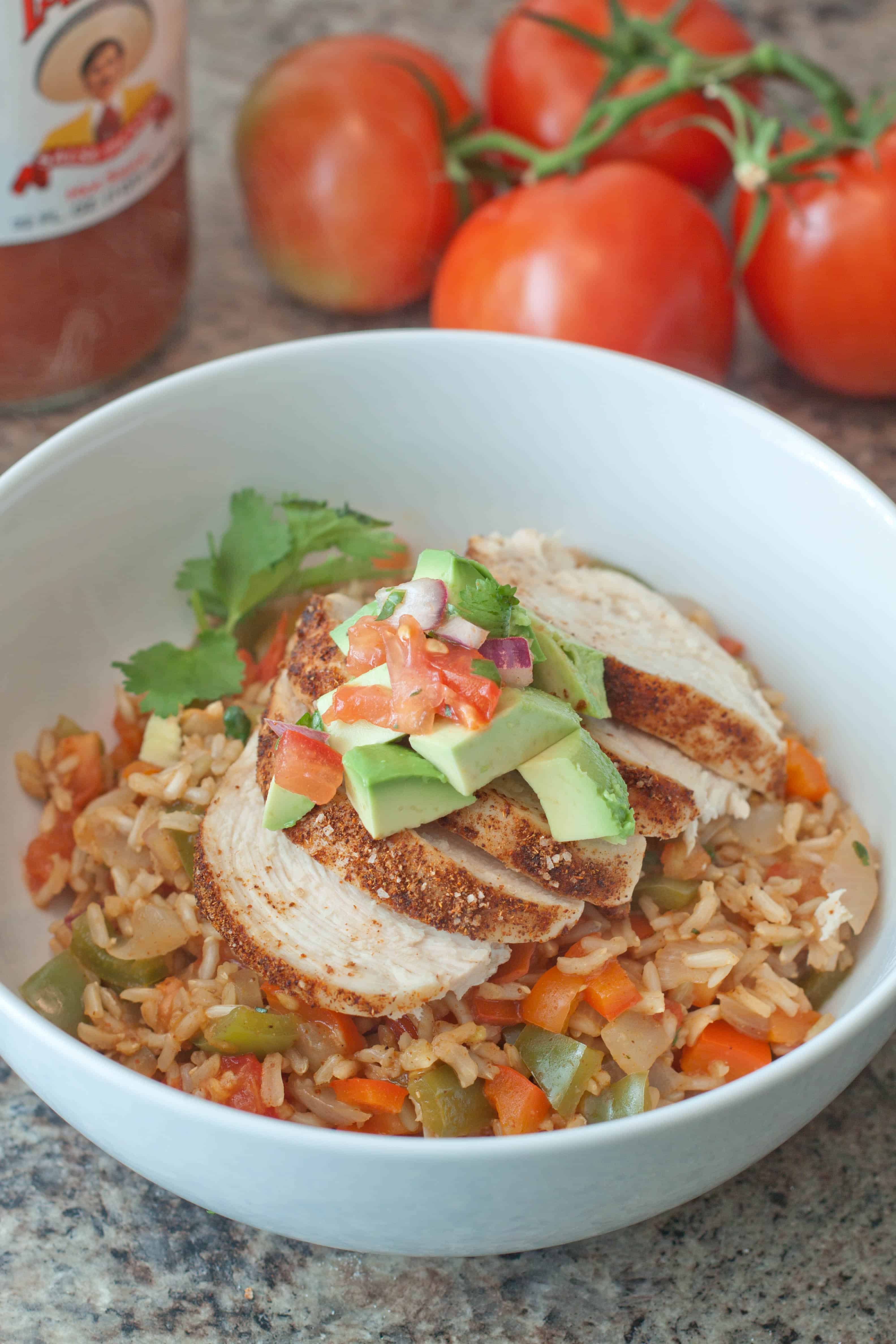 Chicken Fajita Burrito Bowls Served From Scratch