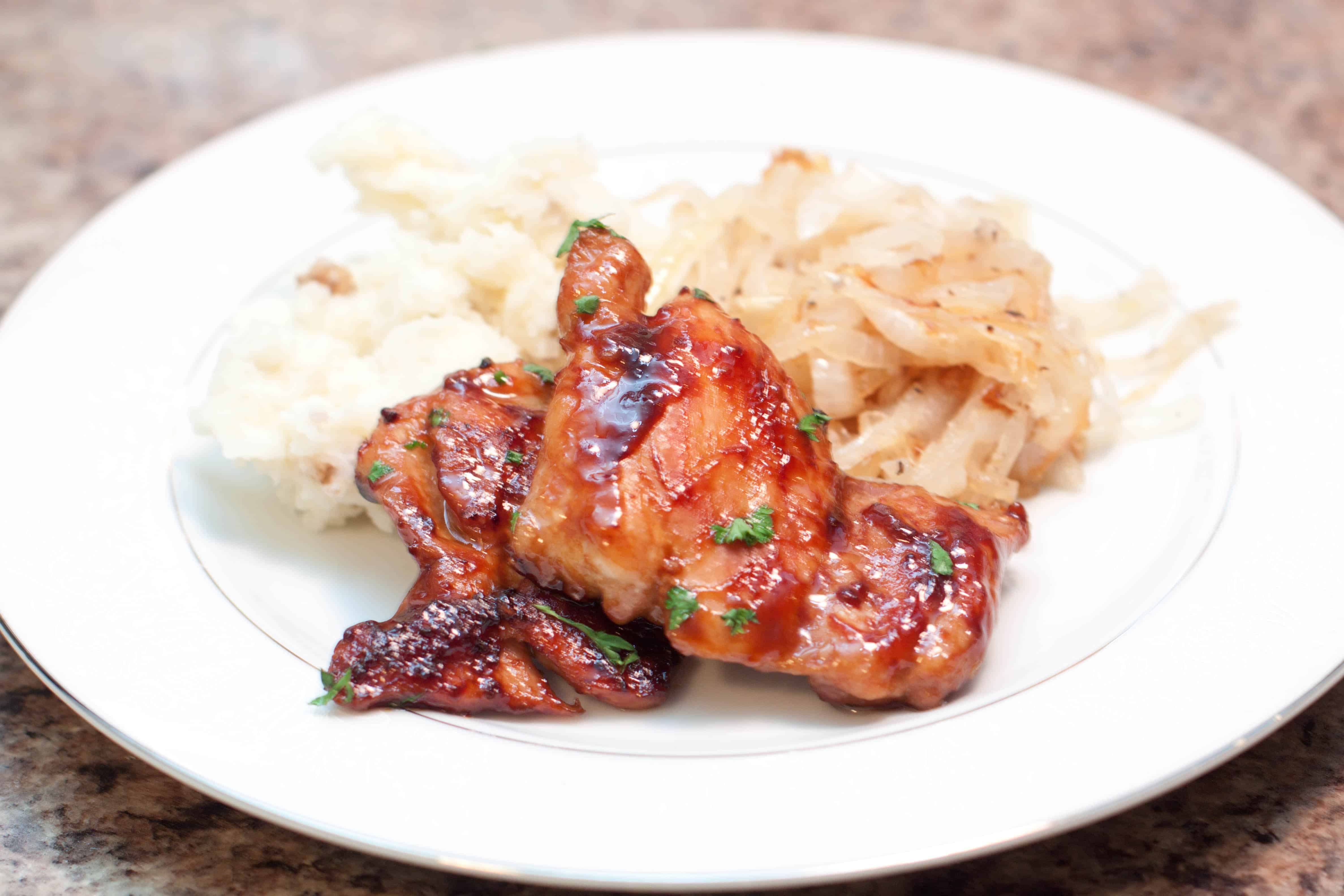 Maple Soy Glazed Chicken Thighs Served From Scratch