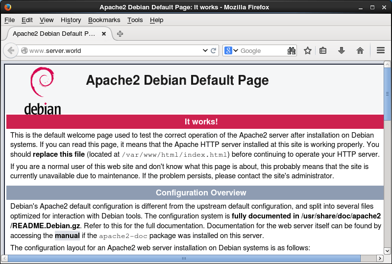 Debian 8 Jessie Apache2 Install Server World