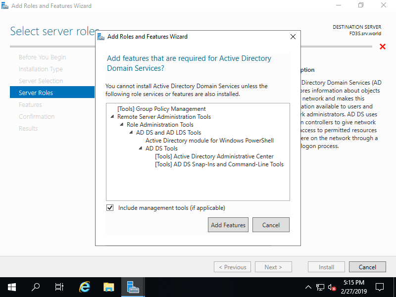 Windows Server 2019 Active Directory Install Server World
