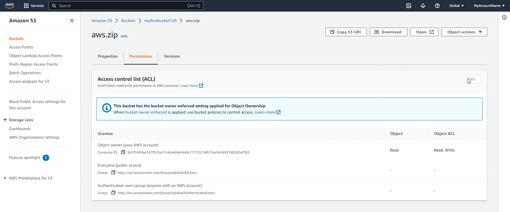 Configure S3 permissions and access controls Server Academy