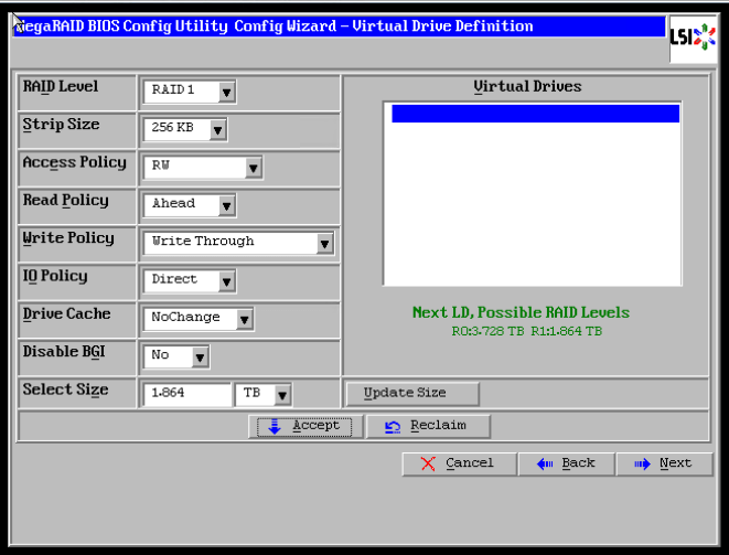 How to configure H/W RAID in LSI MegaRaid BIOS Config Utility