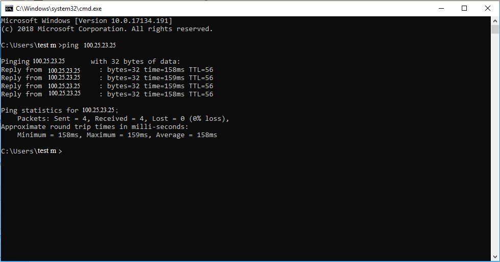 ping hostname ServerCake India