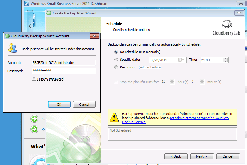 CloudBerry Schedule Backups ServeTheHome