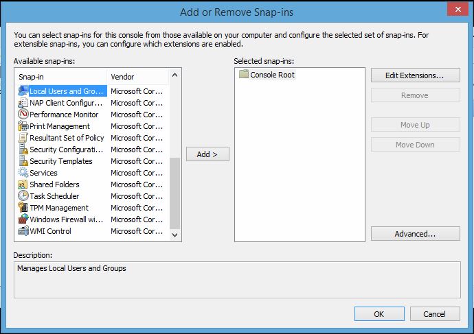 Windows 8.1 Task Manager MMC local users and groups snapin ServeTheHome