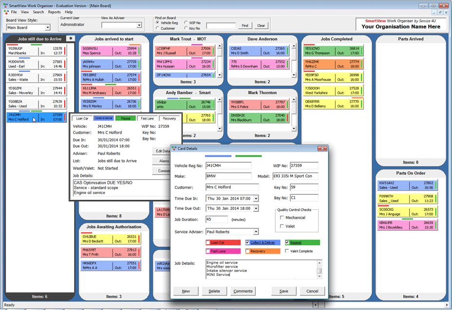SmartView Work Organiser Electronic TCard System