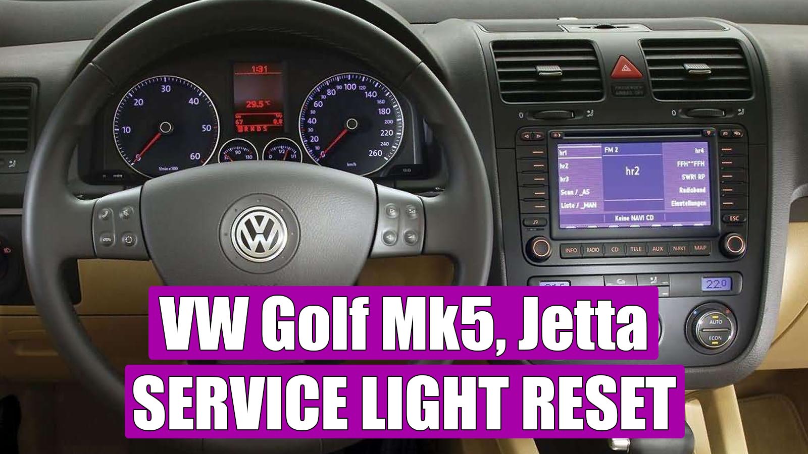 TUTORIAL VW Golf Mk5, Jetta, GTI service light reset (reminder)