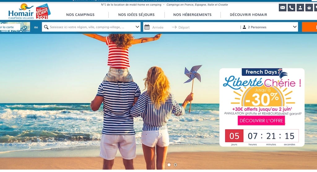 Code promo Homair French days vacances en camping en 2021