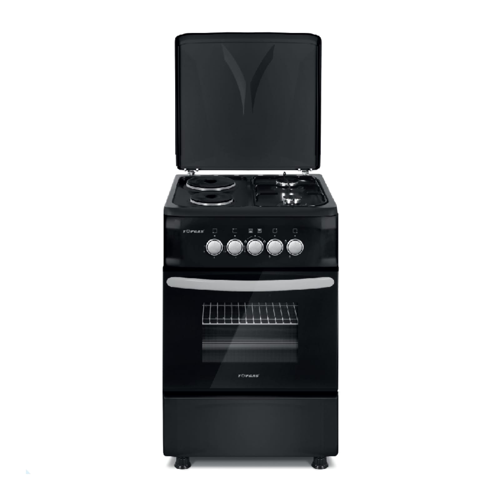 TopGas Combo Series 2 Gas Burners, 2 Electric Hot Plates, Gas Oven