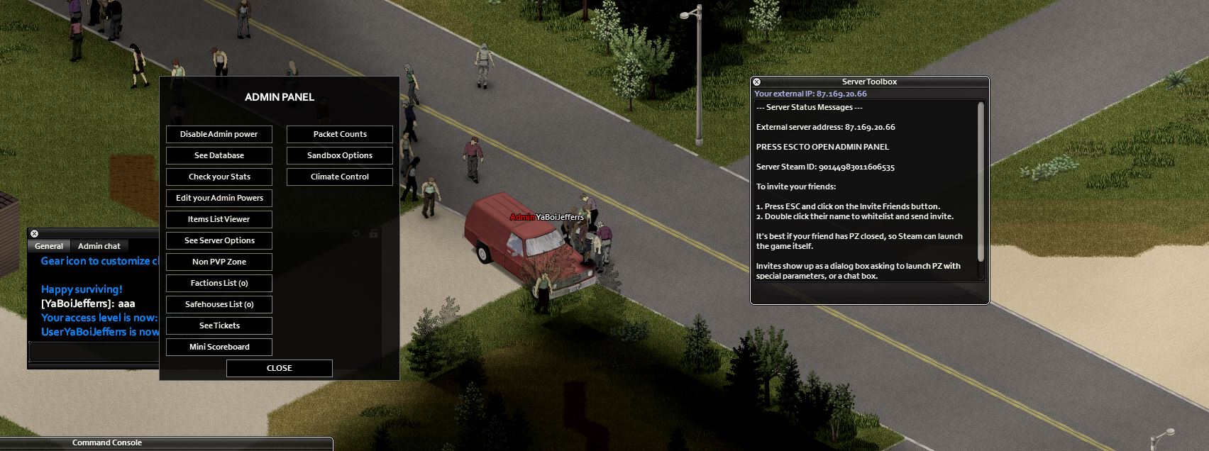 How To Use Console/Admin Commands In Project Zomboid — Set Ready Game