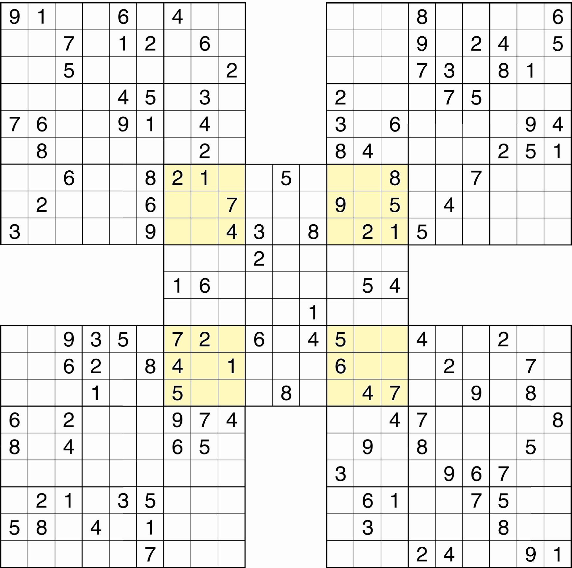 Samurai Settimana Sudoku