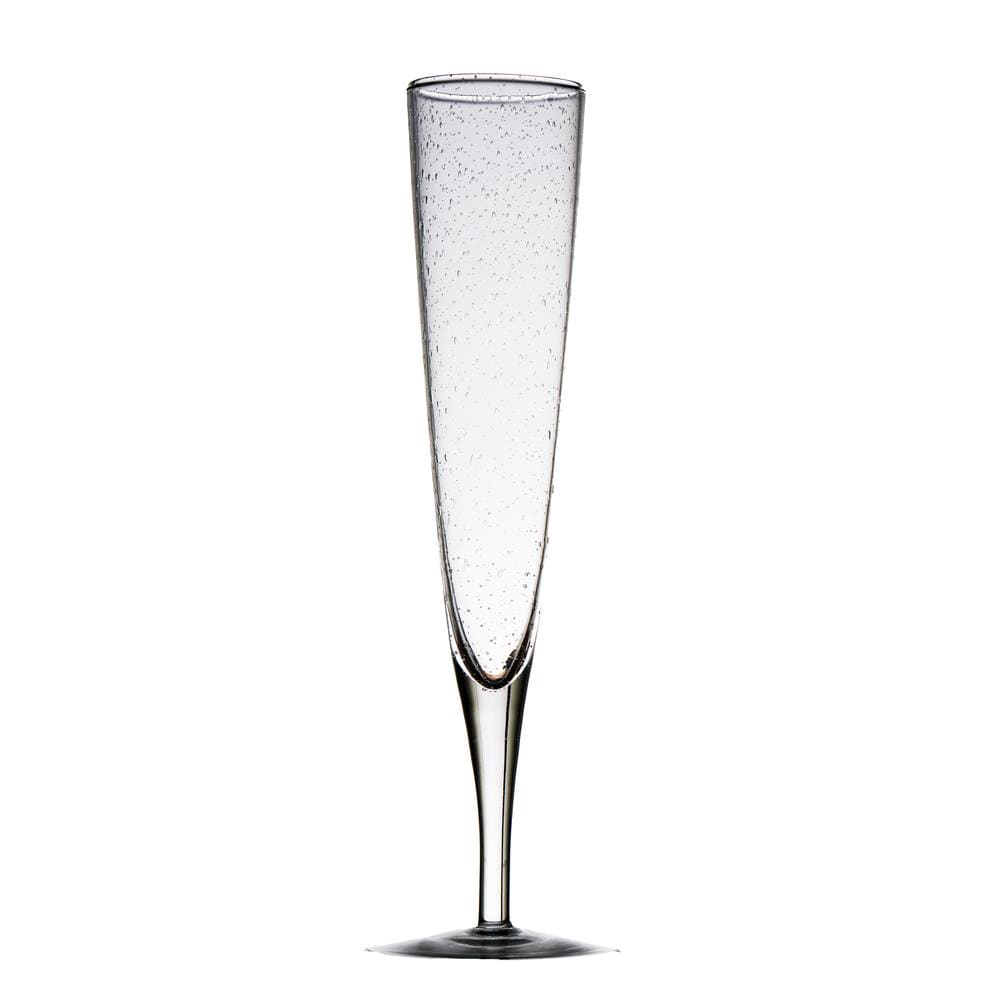 Clear Bubble Glass Champagne Flute Set of 4 by Abigails Seven Colonial