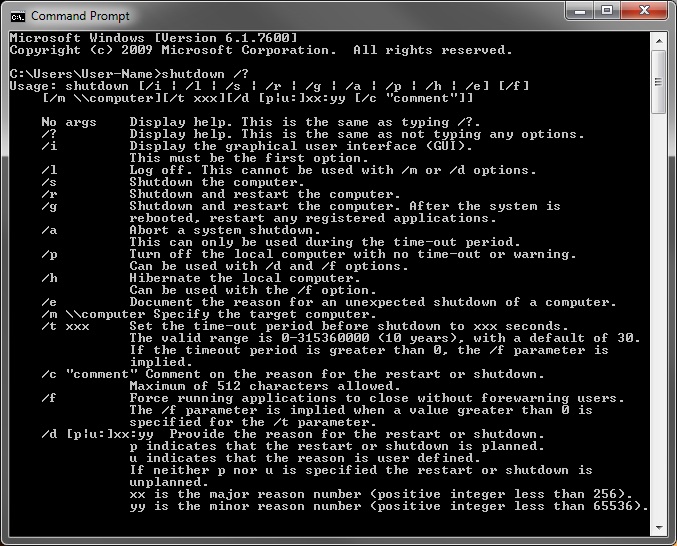 Cmd line commands Windows 7 Forums