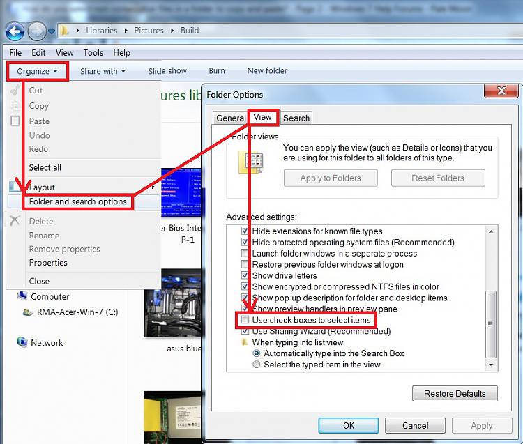 How do you select non consecutive files in a folder to copy and paste