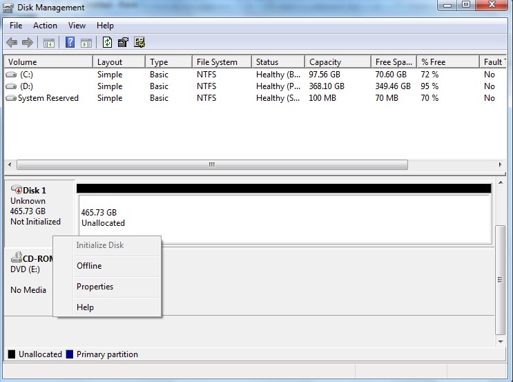 How to Fix external HDD bad disk, unallocated, not initialize Solved