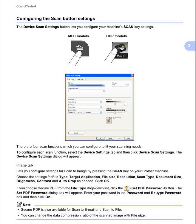 Brother MFC Software setting as Default Scanner Program Windows 7