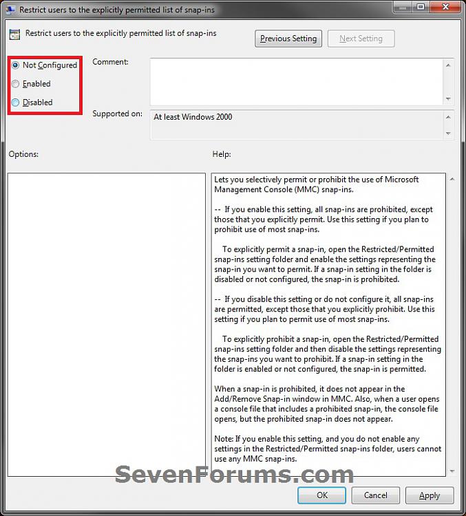 MMC Snapins Only Allow Explicitly Enabled MMC Snapins to Open