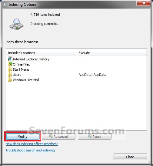 Index Locations Add or Remove Tutorials