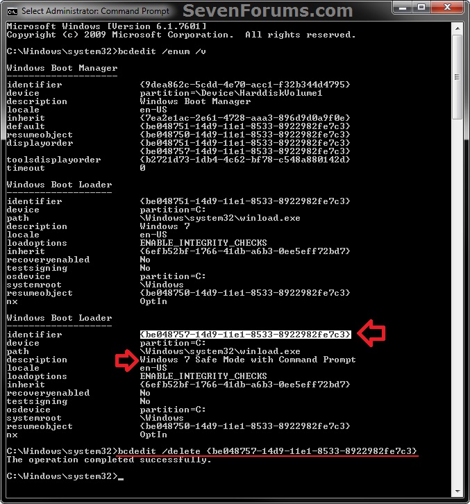 Safe Mode with Command Prompt Add to Windows Boot Manager Screen
