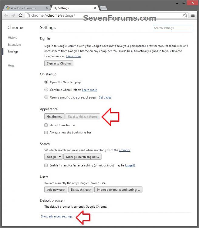 Google Chrome Reset Theme to Default Tutorials