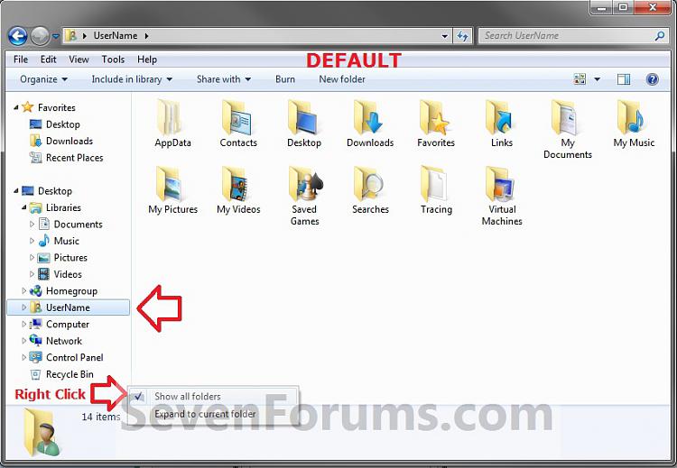 User Folder Add or Remove from Navigation Pane Tutorials