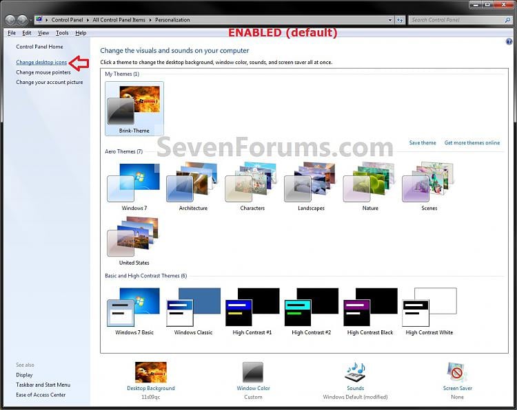 Desktop Icons Enable or Disable Changing Tutorials