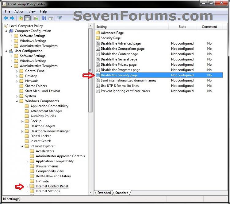 Options Add or Remove Security Tab Tutorials