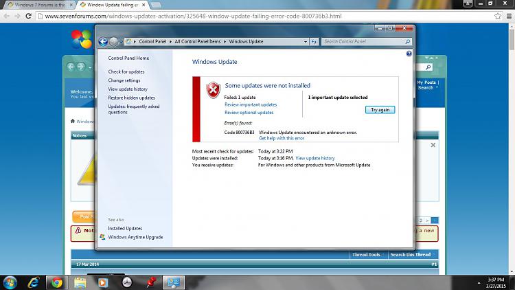 Windows update error code 490 Windows 7 Help Forums