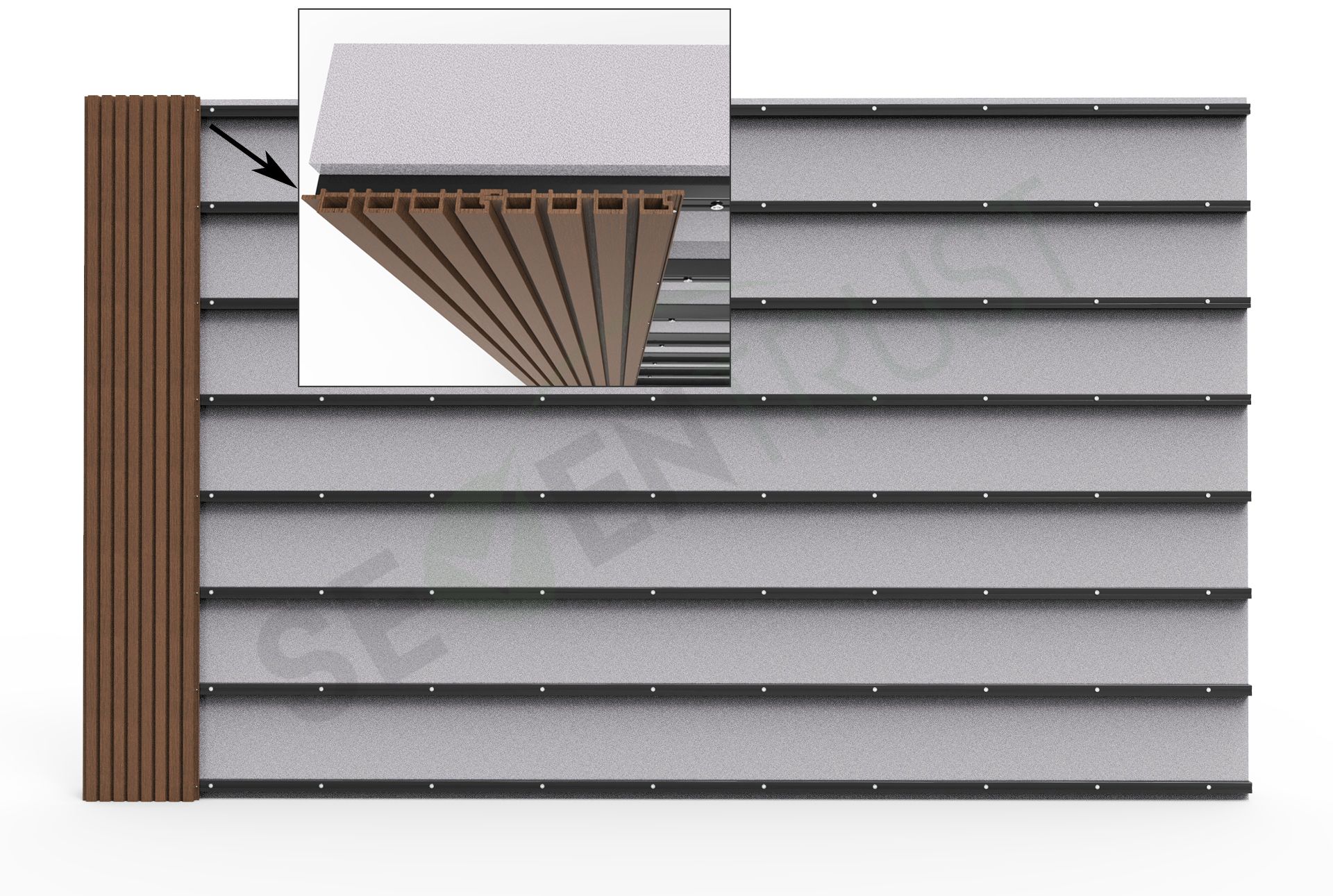 WPC Wall Panel ST219H28 Wood Composite Wall Panel Seven Trust