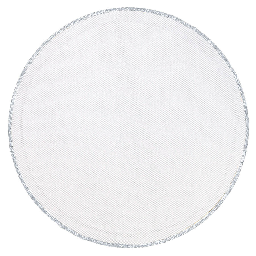 Tulle Circles Whitete W/Slvr Trim