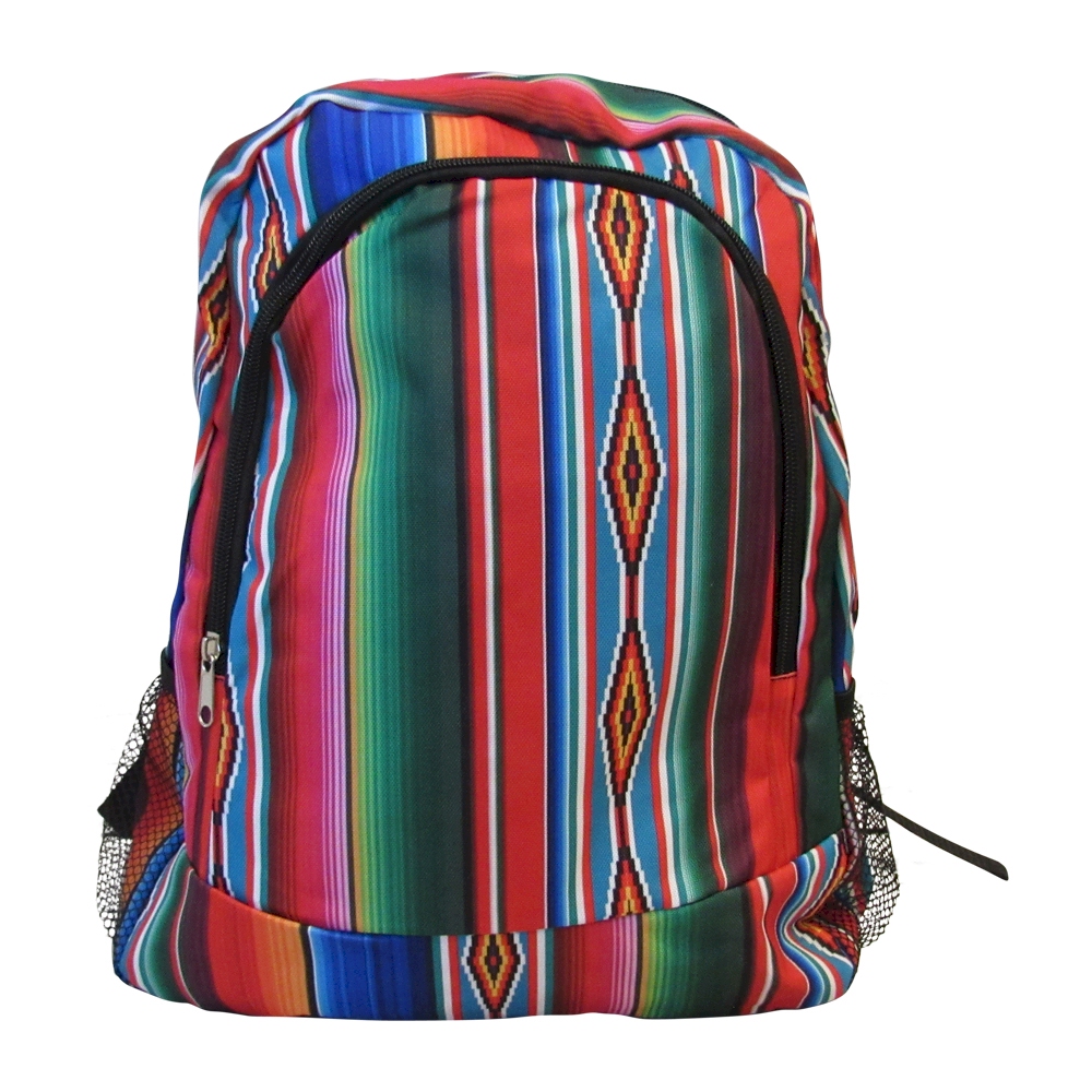 Serape Print Backpack Embroidery Blanks BLACK TRIM CLOSEOUT