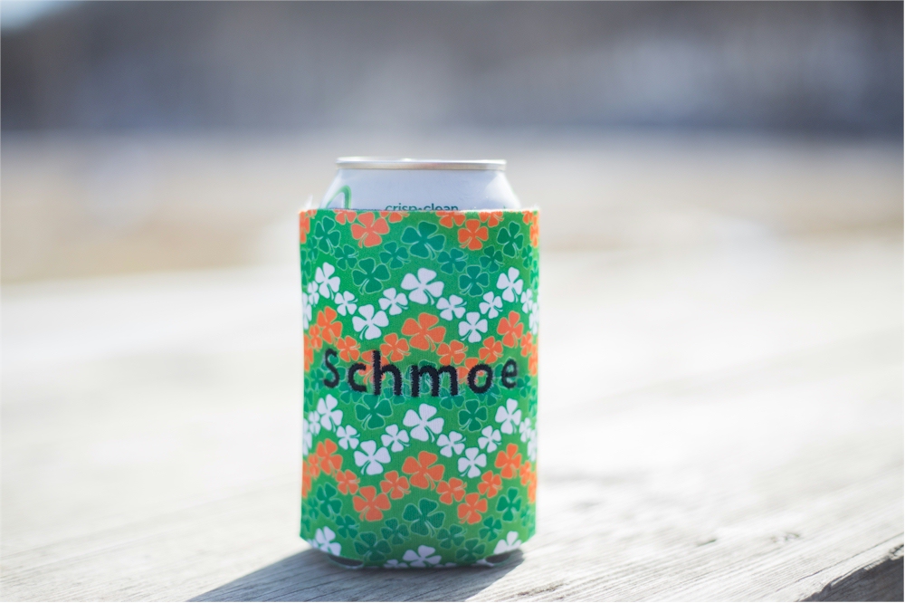 Unsewn 12oz Can Koozie Embroidery Blanks Luck o' the Irish Flag