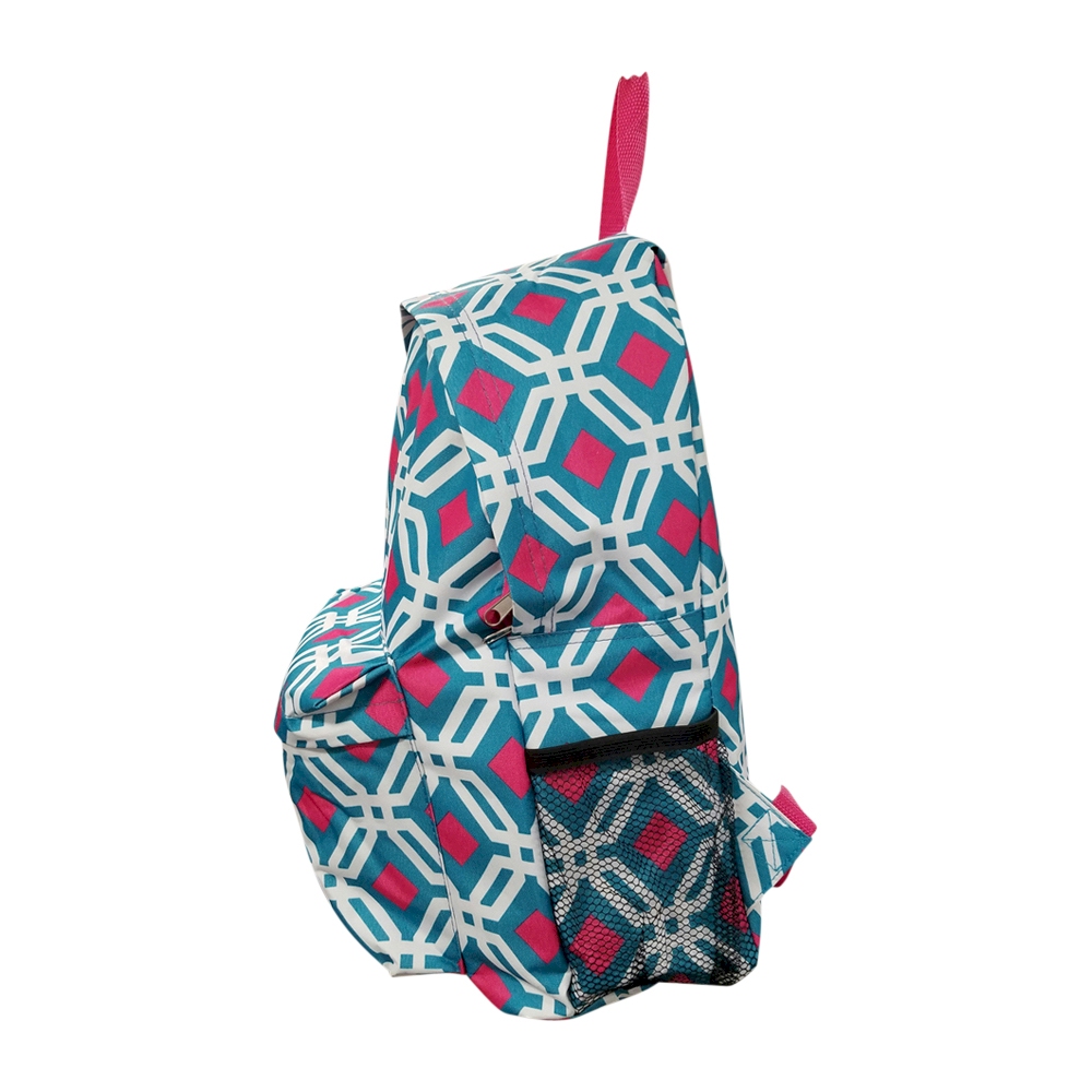 Graphic Print Backpack Embroidery Blanks TURQUIOISE/HOT PINK TRIM