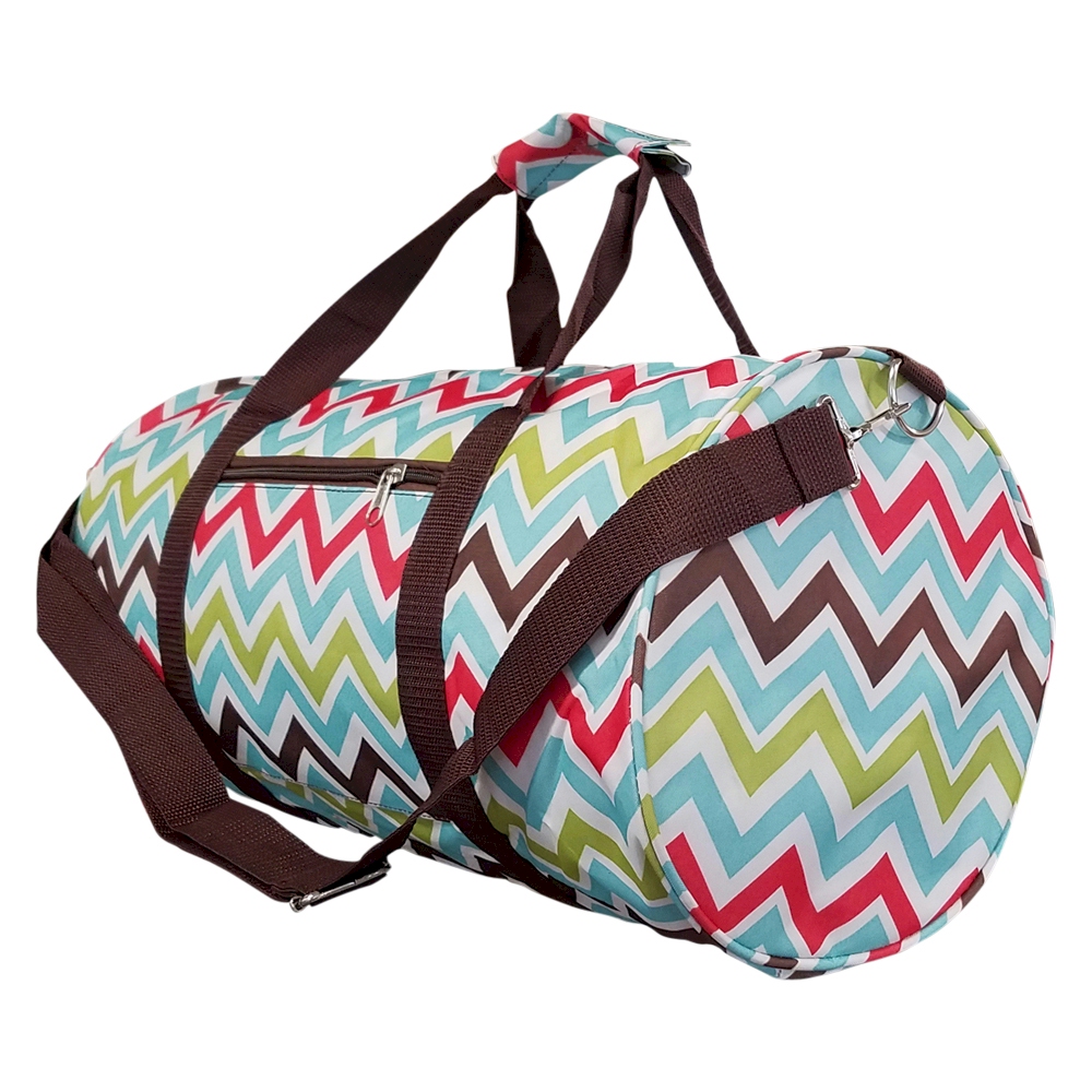Chevron Print Duffel Bag Embroidery Blanks MULTI CLOSEOUT